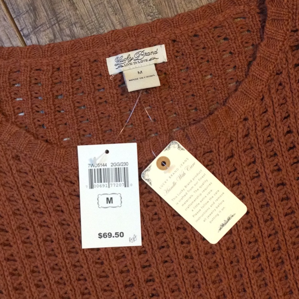 Lucky Brand 3/4 length sleeve open knit sweater - Picture 2 of 4